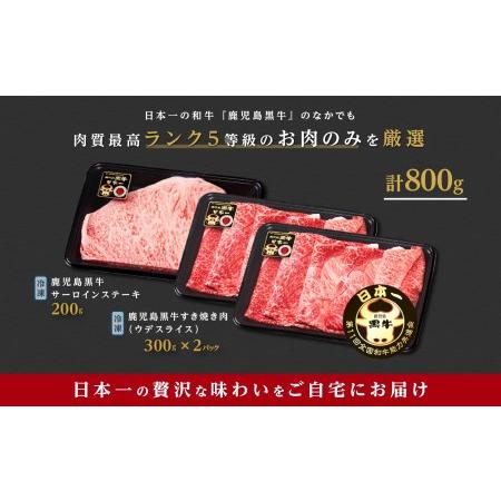 ふるさと納税 鹿児島黒牛サーロインステーキ（1枚）・すきやきセット（800g） 鹿児島県大崎町