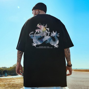 氣質 新款 夏季 潮流 美式 短袖t恤 男女同款 寬鬆 百搭 大碼 圓領 上衣 大尺碼 短袖男生 男T（D2160）