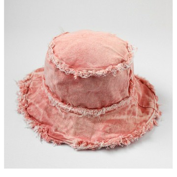 新款水洗做舊毛邊雙面戴盆帽女青年日系街頭時尚嘻哈酷帥漁夫帽男