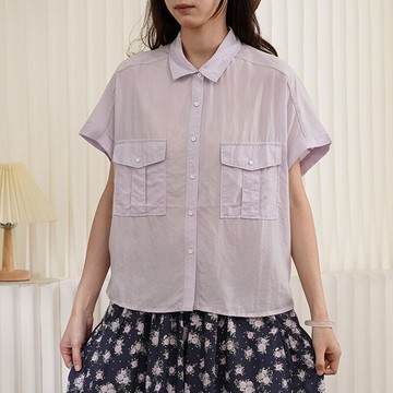 短款口袋寬鬆襯衣101283C