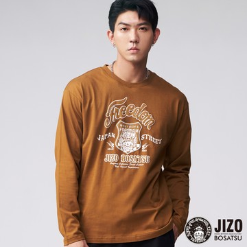 【新年爆殺價↘$988】地藏頭像徽章長TEE(褐色) - BLUE WAY 地藏小王