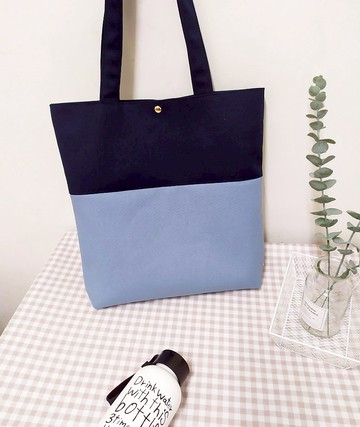 天空L系列肩背包/帆布托特包/A4書袋/煙灰藍/預購中