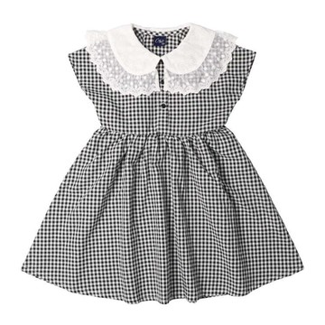 akachan honpo - 格紋洋裝-黑色