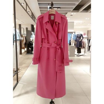 高端2025秋季新款時尚顯瘦經典氣質通勤腰帶長袖雙排扣風衣外套女