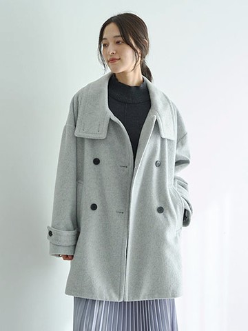 立領設計羊毛混紡大衣/外套(07001320700) - YECCA VECCA