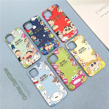 新款卡通蠟筆小新適用iPhone16promax手機殼蘋果14plus趣味可愛15Pro菲林半包磨砂硬殼情侶13高級感保護套11