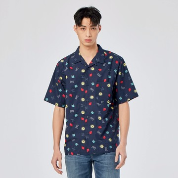 Lee 男款 寬鬆版 滿版印花 短袖休閒襯衫 | Modern