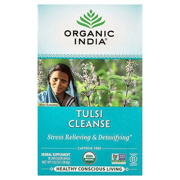 Organic India, 圖爾西茶，清潔，無咖啡萃取，18 袋，1.02 盎司（28.8 克）