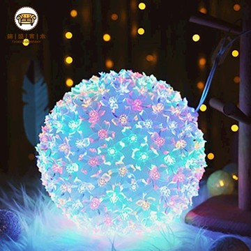 免運 裝飾燈 彩燈 樹燈 LED手工裝飾燈戶外櫻花球彩燈防水插電高亮圓球花園裝飾亮化商場附發票 工廠直銷 全館折扣 j16