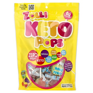 Zollipops, Keto Pops®，水果味，約 21-23 支，5.2 盎司（147 克）