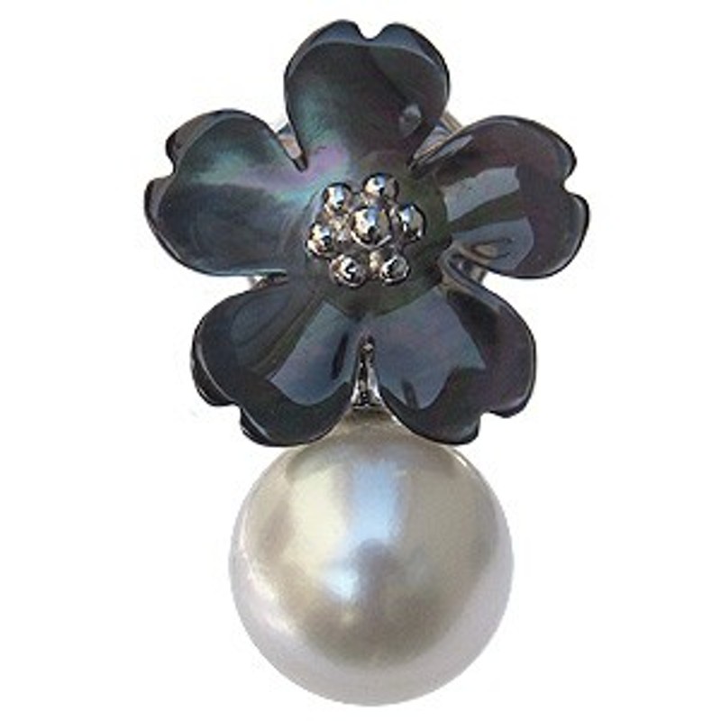 ブローチ パール 南洋真珠 黒蝶貝 花 ピンブローチ ラペルピン シルバー 通販 Lineポイント最大1 0 Get Lineショッピング
