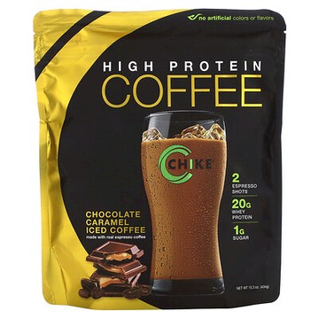 Chike Nutrition, 高蛋白冰咖啡，巧克力焦糖味，15.3 盎司（434 克）