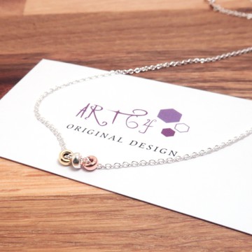 ART64 純銀 三色銀珠項鍊 925純銀項鍊 珠珠項鍊 女生項鍊