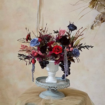 永生玫瑰桌花 黑紅款