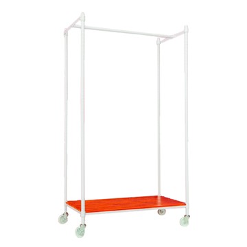 【dayneeds】松木 90x45x150公分 單桿烤白柚木板附輪衣架