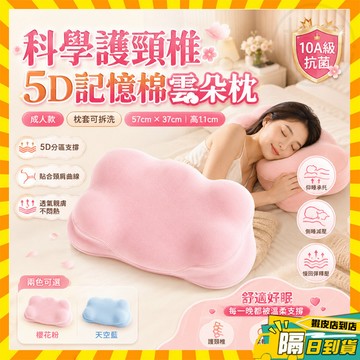 台灣隔日達 記憶棉雲朵枕 成人款雲朵枕 慢回彈記憶棉枕 涼感透氣抗菌可拆洗 護頸枕 頸椎枕 午睡枕 立體枕 涼感枕深睡枕