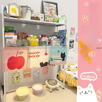 【台灣公司 可打統編】桌面洞洞上方置物架書架小貓食堂寵物用品罐頭電腦桌鐵藝多層收納 h8157