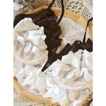 夏季性感純欲內衣水溶蕾絲文胸有鋼圈聚攏女士防下垂胸罩大胸法式