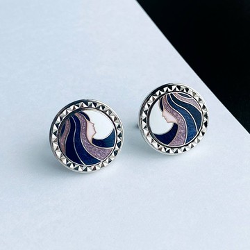 簡介 【紫水晶】紫水晶 景泰藍袖扣 袖扣 紅銅金屬景泰藍