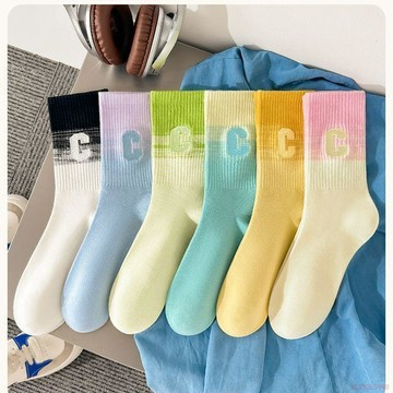 闆娘推薦🌈10A抑菌秋冬女襪瑜伽襪運動中筒跑步襪子防臭吸汗透氣多巴胺