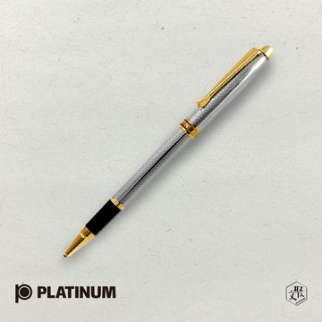 【PLATINUM】白金牌 雕花鍍銀鋼珠筆 WAG-800(原廠正貨)