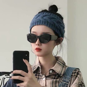 網紅毛線發帶女綁發寬邊編織復古頭巾秋冬外出百搭針織壓發箍