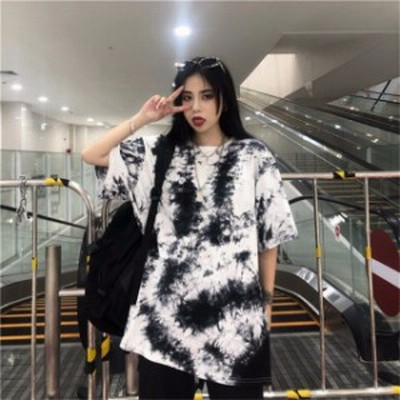 Tシャツ レディース タイダイ柄 半袖 夏 ゆるい トップス 韓国ファッション 原宿系 Bf風 ヒップホップ ダンス ストリート風 カジュアル 通販 Lineポイント最大get Lineショッピング