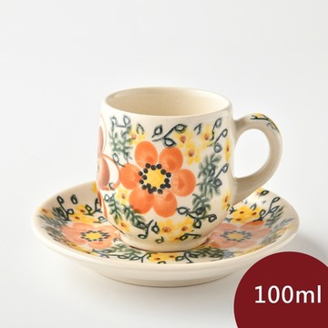 波蘭陶 丹桂花落系列 濃縮咖啡杯盤組 100ml