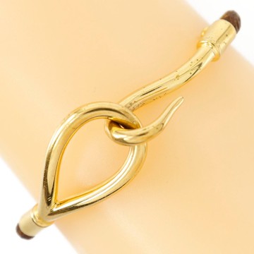 【日本直送】愛馬仕 HERMES Jumbo Double Tour 雙環手鍊 鍍金x皮革 約9.6g 女仕【二手】