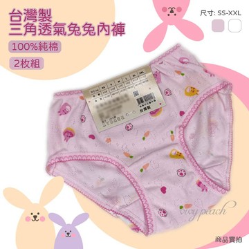 ❤️Vivy peach❤️女童 童褲 台灣製造 兩件組 100%純棉 內褲 透氣 MIT 三角 兔兔 卡通 小孩