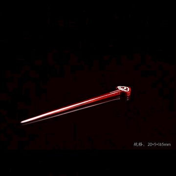 大漢九鼎【如意】小葉紫檀木鑲銀發簪紅木簪子民族風步搖發釵發飾