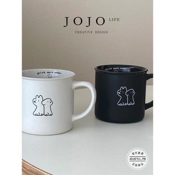 JOJO'S L. PD.left.磨砂小黑杯小狗馬克杯黑色白色咖啡杯 | 取后