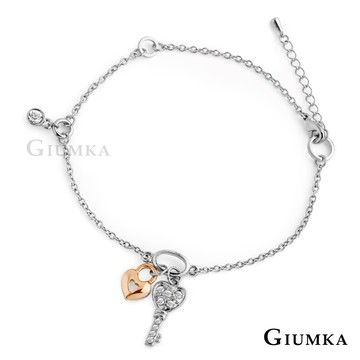 【Giumka】女士腳鍊．鎖鑰之愛．愛心．鎖頭．鑰匙