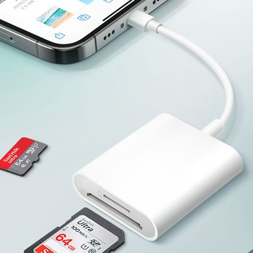 接頭-SD讀卡機 Lightning轉SD TF記憶卡讀卡器轉接線 蘋果 APPLE 轉接頭