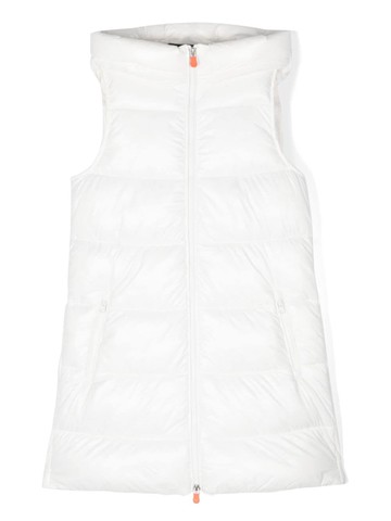 Save The Duck Kids - logo-appliqué padded gilet - kids - Nylon/Nylon - 14 yrs - White