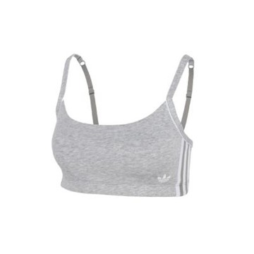 adidas W ADICOLOR COMFORT FLEX COTTON SCOOP BRALETTE 女士柔軟貼合寬領內衣-灰