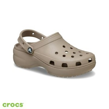 Crocs 卡駱馳 (女鞋) 經典厚底克駱格-土棕色-206750-214