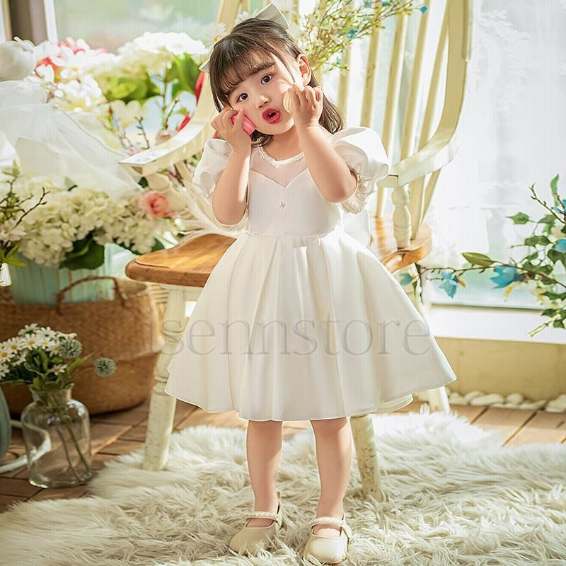 ふんわり華やかなベビードレス 1歳 お誕生日結婚式披露宴フォーマル 子供ドレス 女の子上品プリンセス 撮影用 フラワーガール 子ども セレモニードレス  通販 LINEポイント最大GET LINEショッピング
