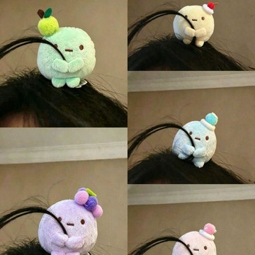 臺灣出貨+免運可愛髮卡角落生物三色圓子手玉粉圓藍圓黃圓玩偶送好朋友禮物公仔