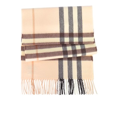 BURBERRY 基本款經典格紋喀什米爾圍巾(漢白玉粉)