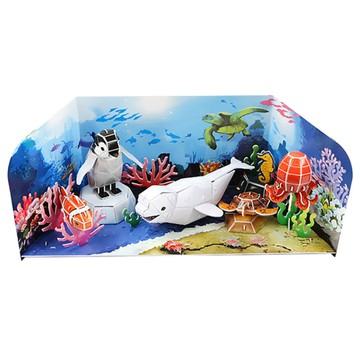 噗通噗通海洋朋友們 3D立體拼圖  1個  海洋朋友們 多色  80件