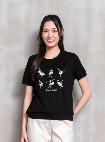 *翩然起舞芭蕾刺繡Ｔ恤