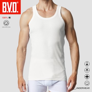 【BVD】純棉親膚羅紋背心-SBS528