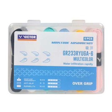 VICTOR 外握把布-混色6條裝-羽毛球拍 羽球拍 勝利