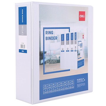 得力Deli封面插頁二孔無耳D型夾/E5619N/白/背寬98mm