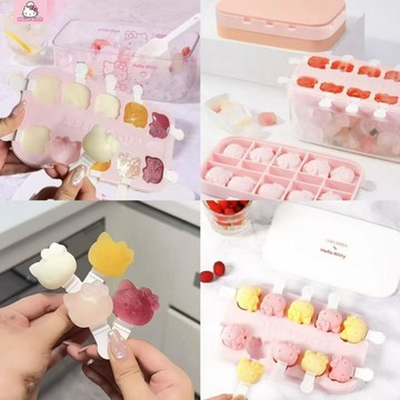 ✨臺灣出貨✨Hellokitty冰棍雪糕模具食品級自制製冰硅膠冰淇淋冰格爆款冰格
