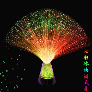 LED滿天星光纖小夜燈七彩燈節日臥室房間星星燈氛圍水晶閃光彩燈