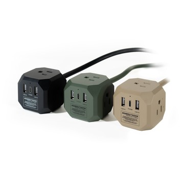 ADAMOUTDOOR 極限方塊 35W PD氮化鎵USB延長線.GaN延長線 USB快充插座 電源延長線 桌面多孔插座 露營擴充插座