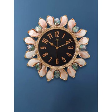 輕奢掛鐘客廳別墅裝飾鐘表現代創意北歐高檔時鐘大氣貝殼玄關掛表