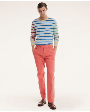 Brooks Brothers Men's Milano Slim-Fit Stretch Supima Cotton Poplin Chino Pants | Coral | Size 30 32